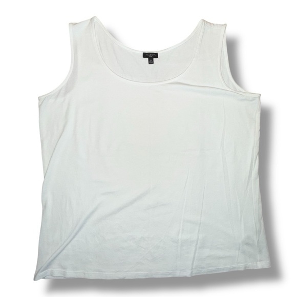 TALBOTS Pima Cotton-Blend Tank - Solid White 1X - Picture 6 of 14
